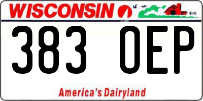 WI license plate 383OEP