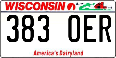 WI license plate 383OER