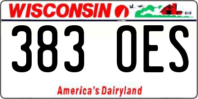 WI license plate 383OES