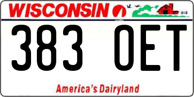 WI license plate 383OET