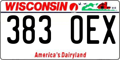 WI license plate 383OEX