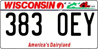 WI license plate 383OEY