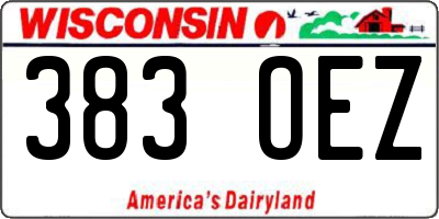 WI license plate 383OEZ