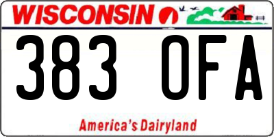 WI license plate 383OFA
