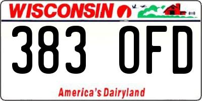 WI license plate 383OFD