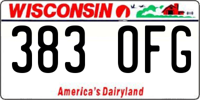 WI license plate 383OFG