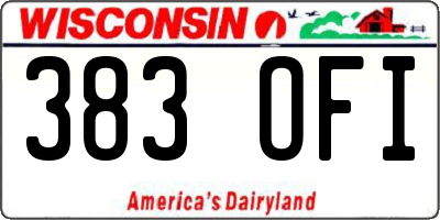 WI license plate 383OFI