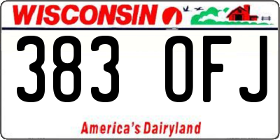 WI license plate 383OFJ
