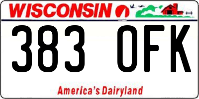 WI license plate 383OFK