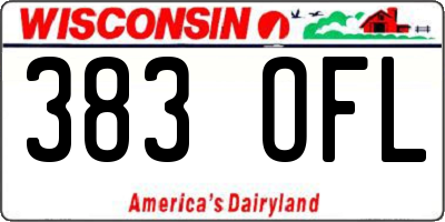 WI license plate 383OFL