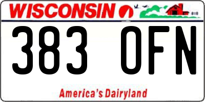 WI license plate 383OFN