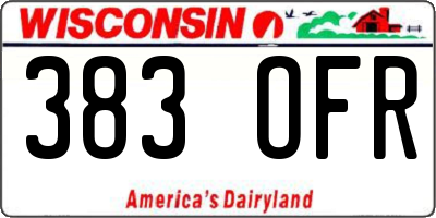 WI license plate 383OFR