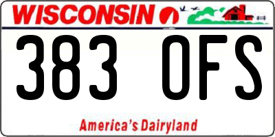 WI license plate 383OFS