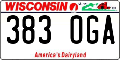 WI license plate 383OGA