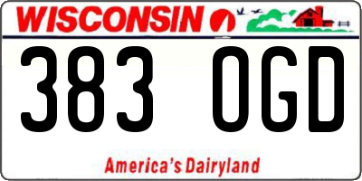 WI license plate 383OGD