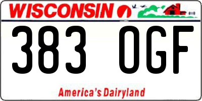WI license plate 383OGF