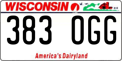 WI license plate 383OGG