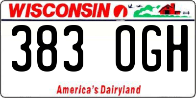 WI license plate 383OGH