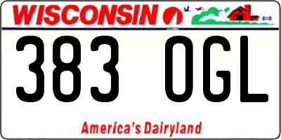 WI license plate 383OGL
