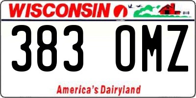 WI license plate 383OMZ