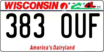 WI license plate 383OUF