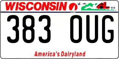 WI license plate 383OUG