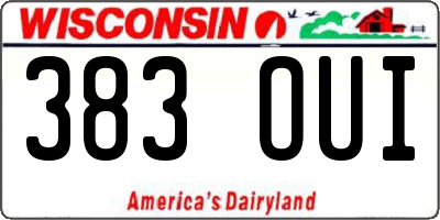 WI license plate 383OUI