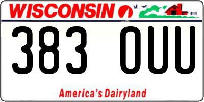 WI license plate 383OUU