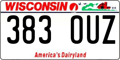 WI license plate 383OUZ
