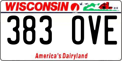 WI license plate 383OVE
