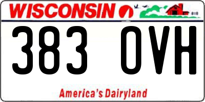 WI license plate 383OVH