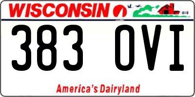 WI license plate 383OVI