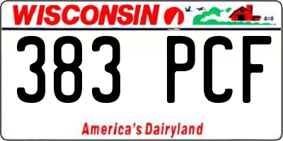 WI license plate 383PCF