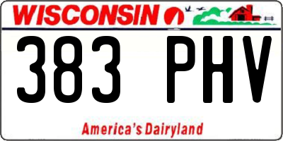 WI license plate 383PHV