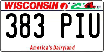 WI license plate 383PIU