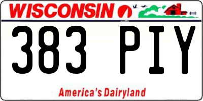 WI license plate 383PIY