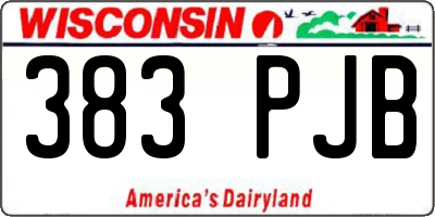 WI license plate 383PJB