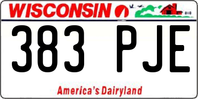 WI license plate 383PJE