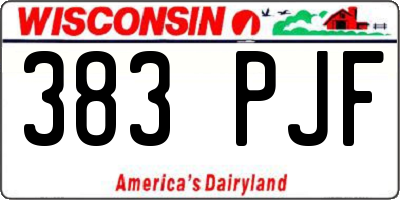 WI license plate 383PJF