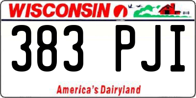 WI license plate 383PJI