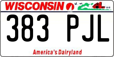 WI license plate 383PJL