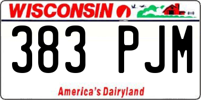 WI license plate 383PJM