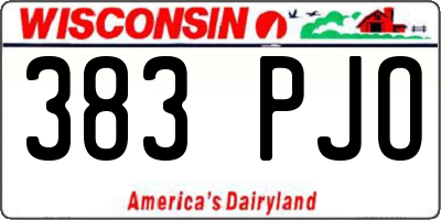 WI license plate 383PJO