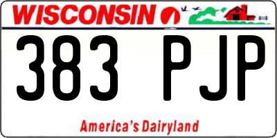 WI license plate 383PJP