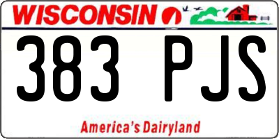 WI license plate 383PJS