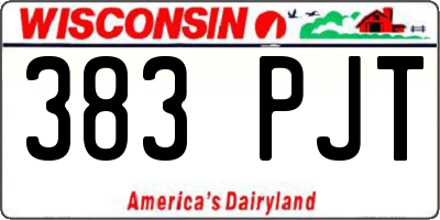 WI license plate 383PJT