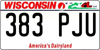 WI license plate 383PJU