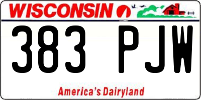 WI license plate 383PJW