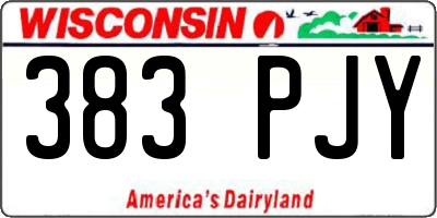 WI license plate 383PJY