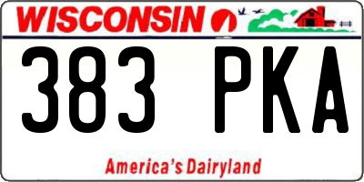 WI license plate 383PKA
